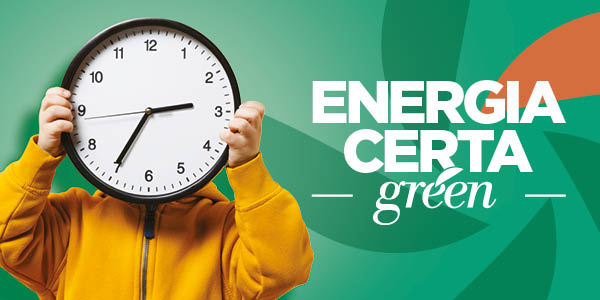 Orologio con logo banner offerta energia certa green